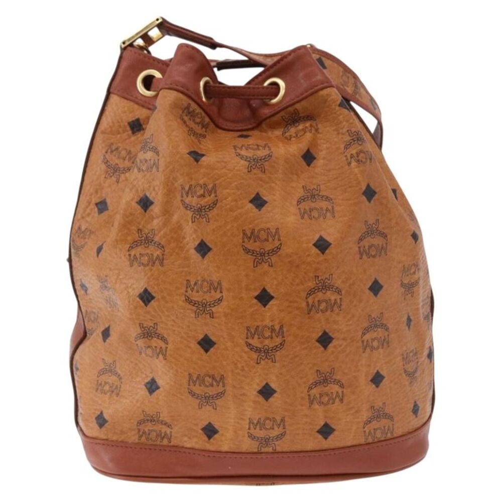 MCM Drawstring Leather Brown Leather Shoulder Bag Bag